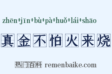 真金不怕火来烧是什么意思的图片